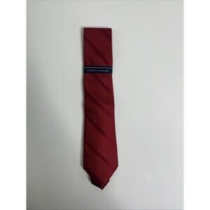 Tommy Hilfiger Red Striped Silk Tie New With Tags Classic Necktie